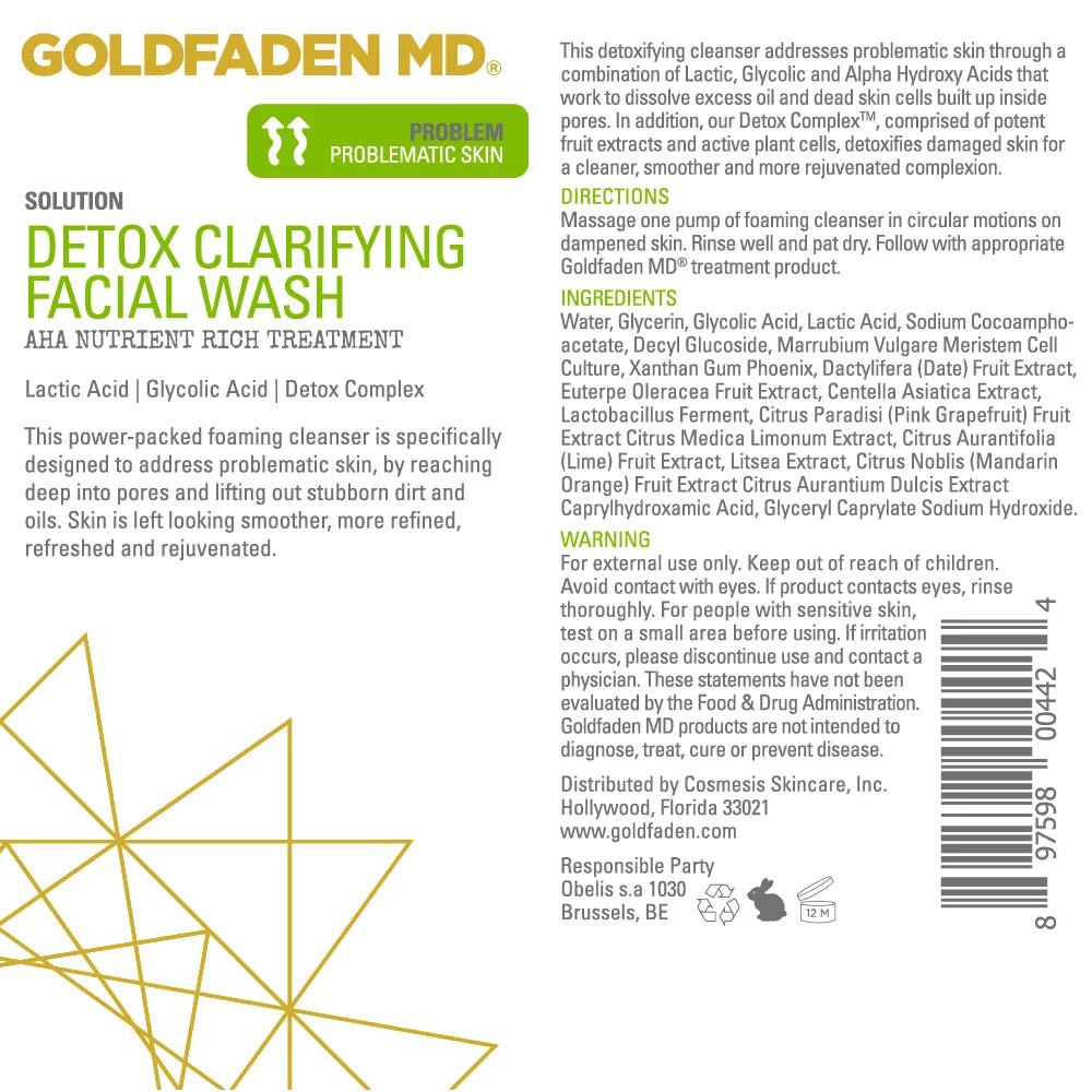 Goldfaden  Detox Clarifying Facial Wash, 4 fl oz