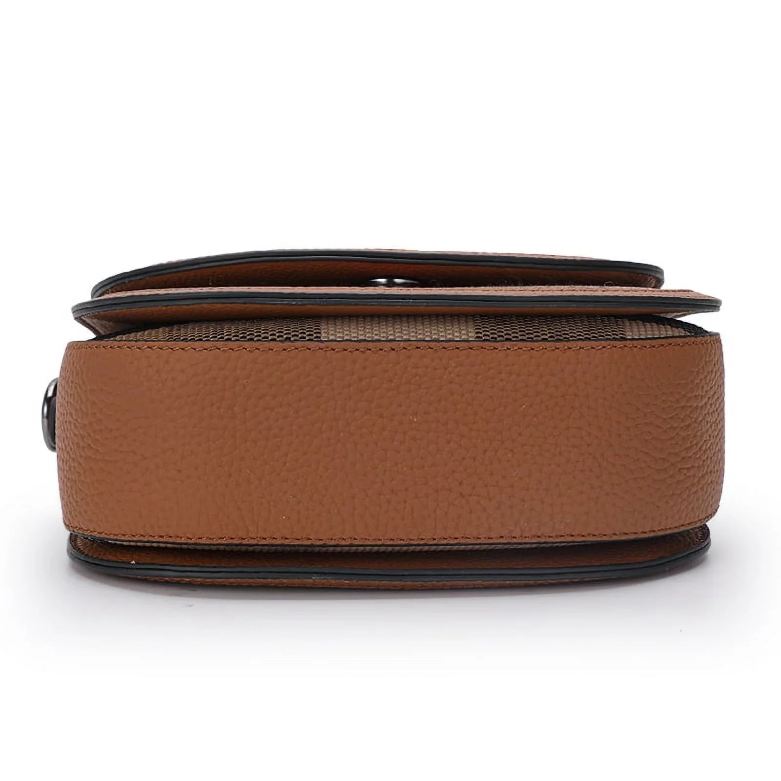 Aidrani   New Women's One Shoulder Crossbody Bag Canvas with Cowhide Saddle Bag