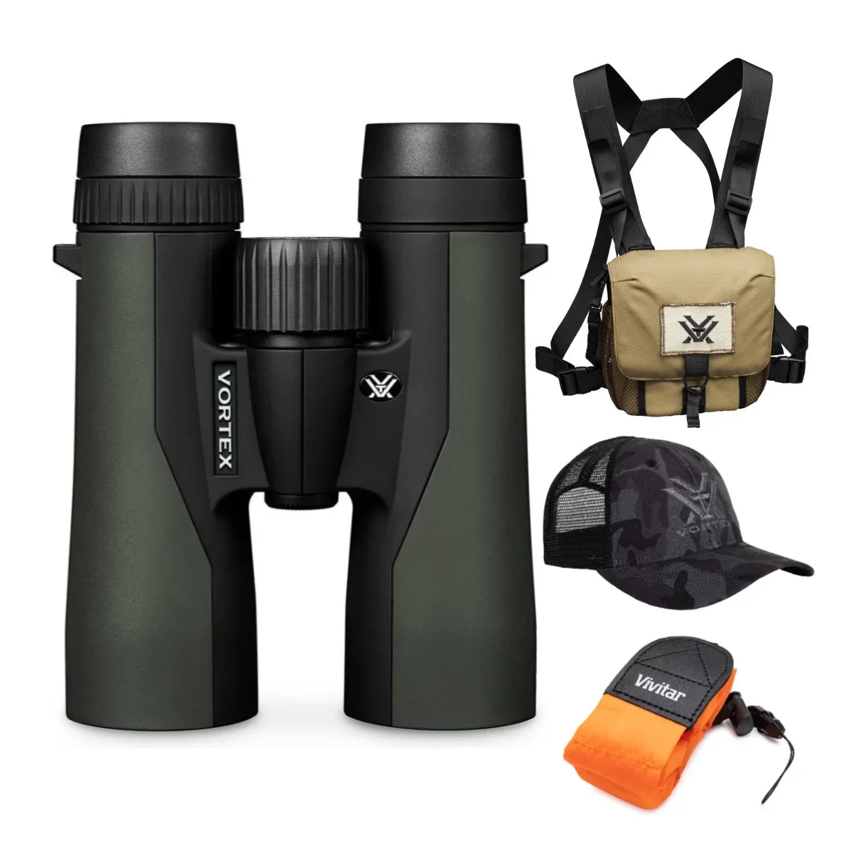 Vortex 10x42 Crossfire  Roof Prism Binoculars w/Floating Strap & Vortex Hat
