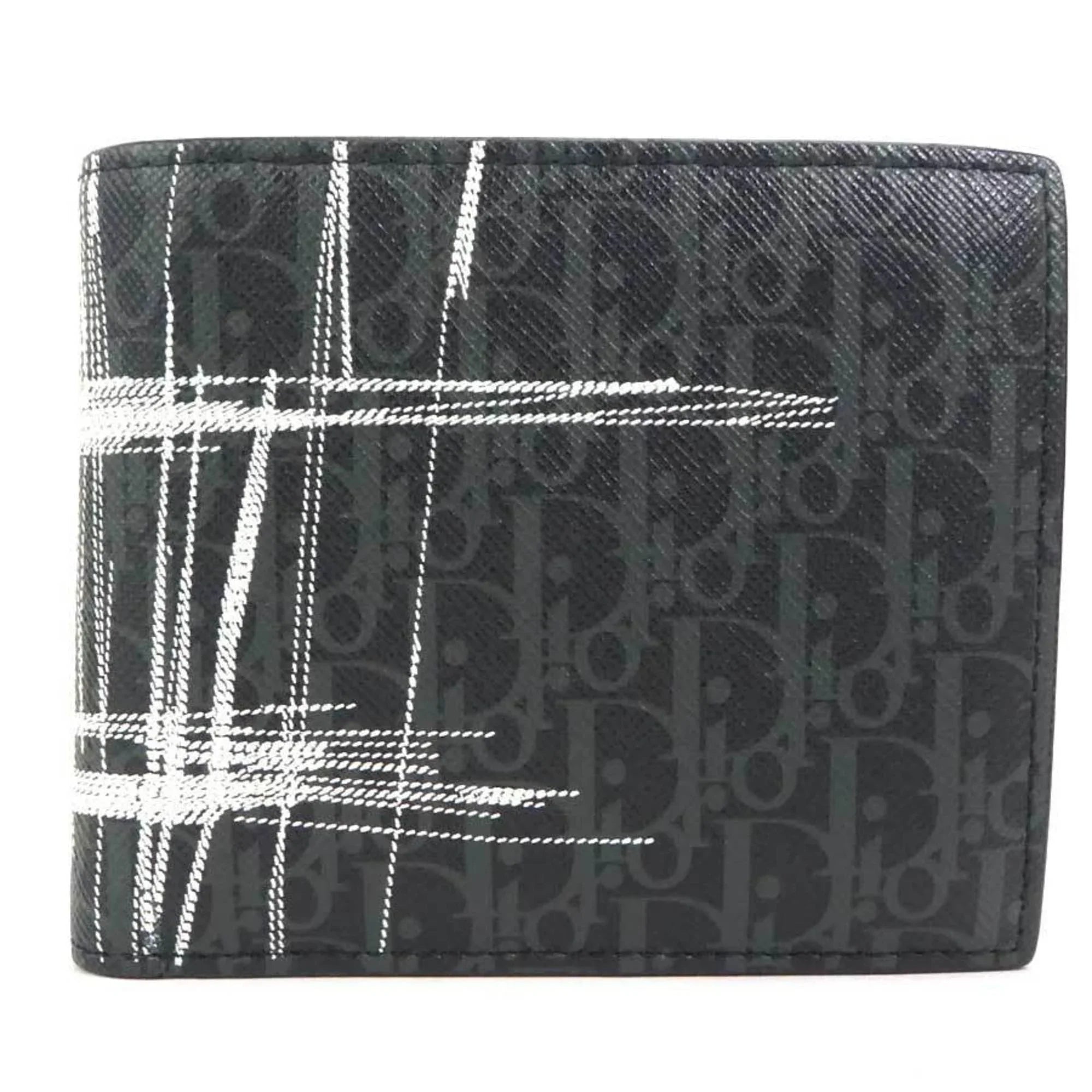 Pre-Owned Dior Homme   folio wallet leather black series men (Good)