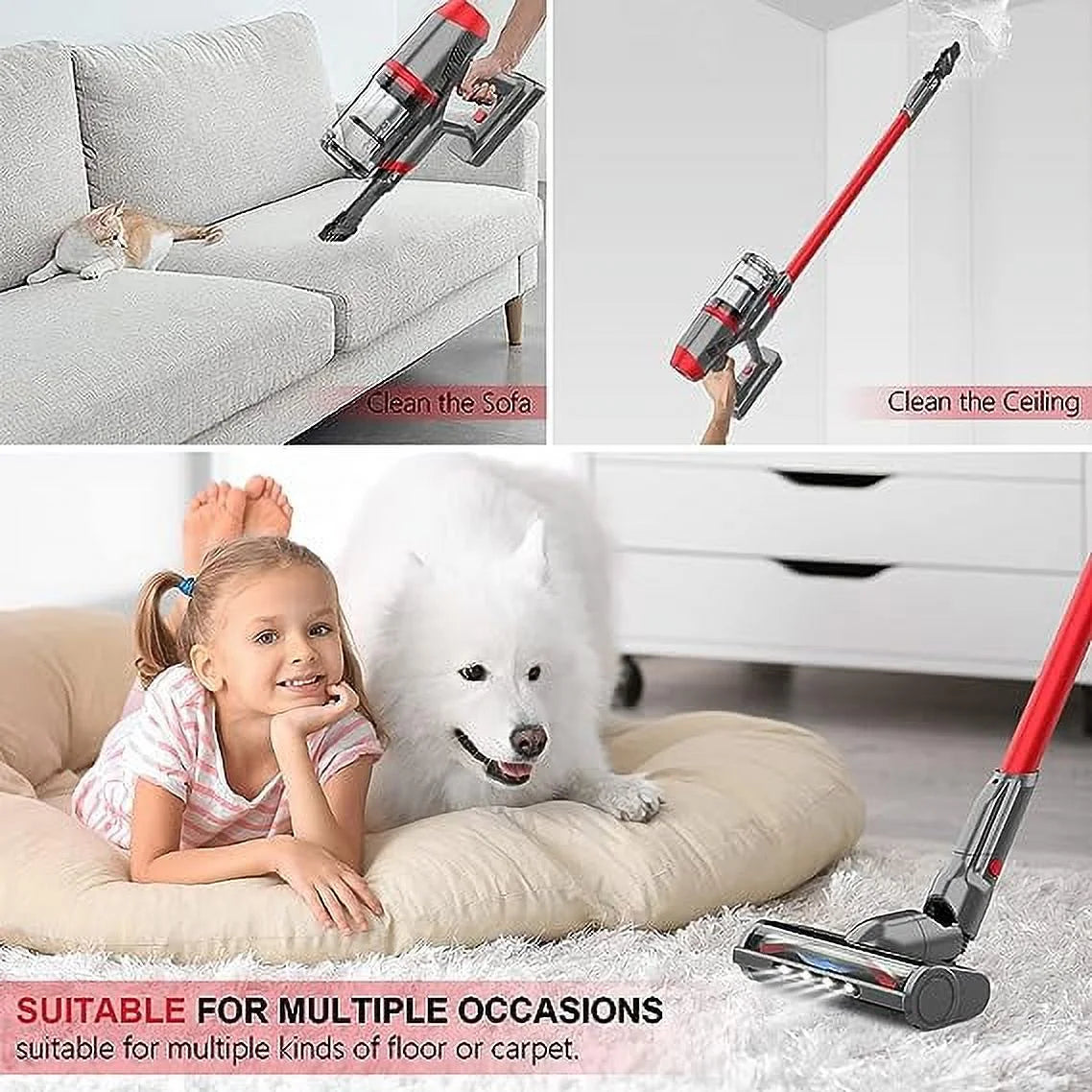Open Box  Life Cordless Vacuum Upgraded Roller Brush 4 in 1 Powerful -696 -
