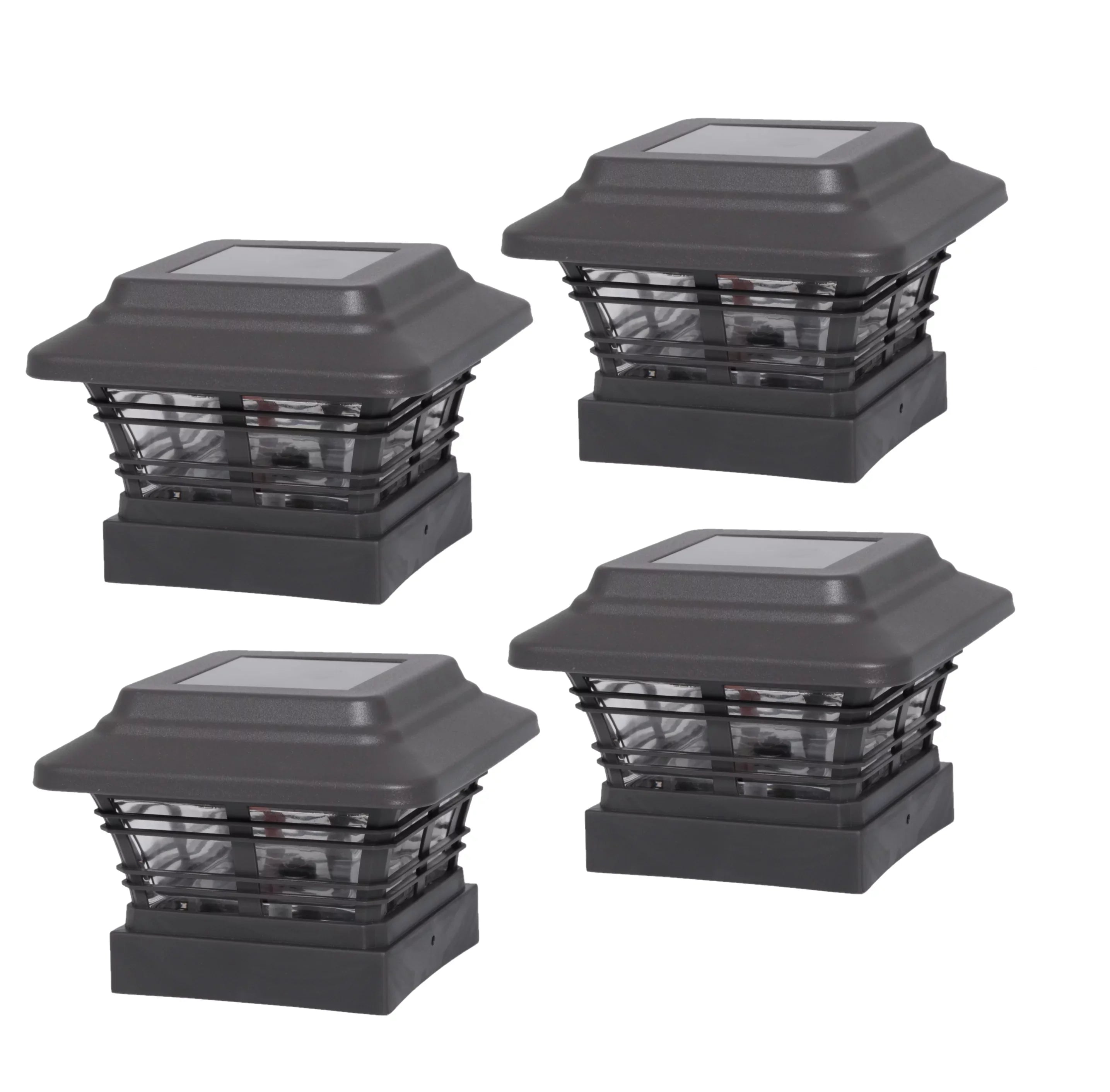 Better Homes & Gardens Solar Powered 4'' x 4'' Post Light,  Light (4-Pack)