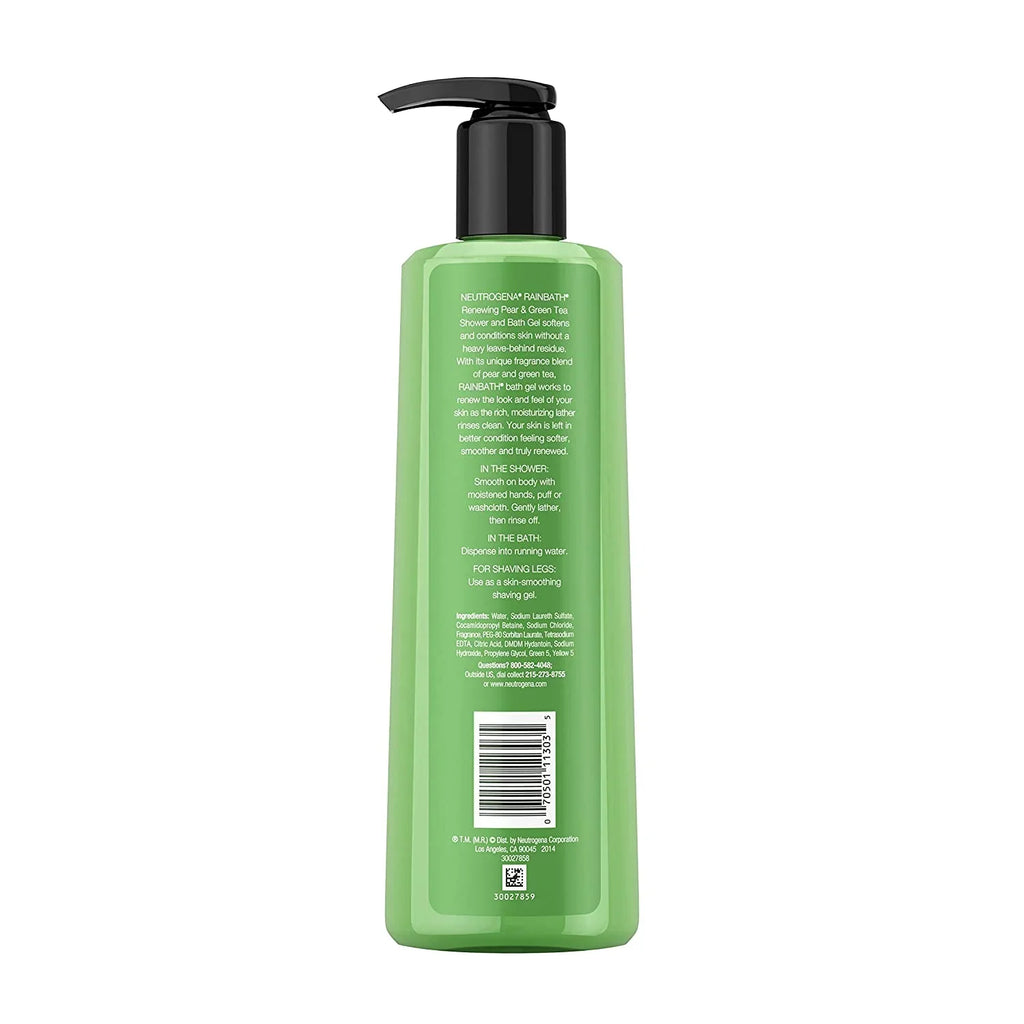 2 Pack Neutrogena Rainbath Pear and Green Tea Shower and Bath Gel 16 Ounce