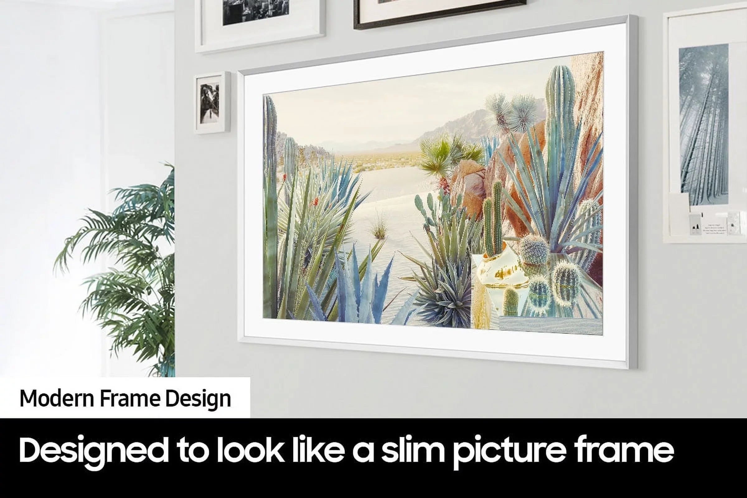 50-Inch Class  The Frame Series - Quantum  Smart  with a Samsung -SCFA50WTB 50" The Frame Customizable Bezel - Modern White (2022)