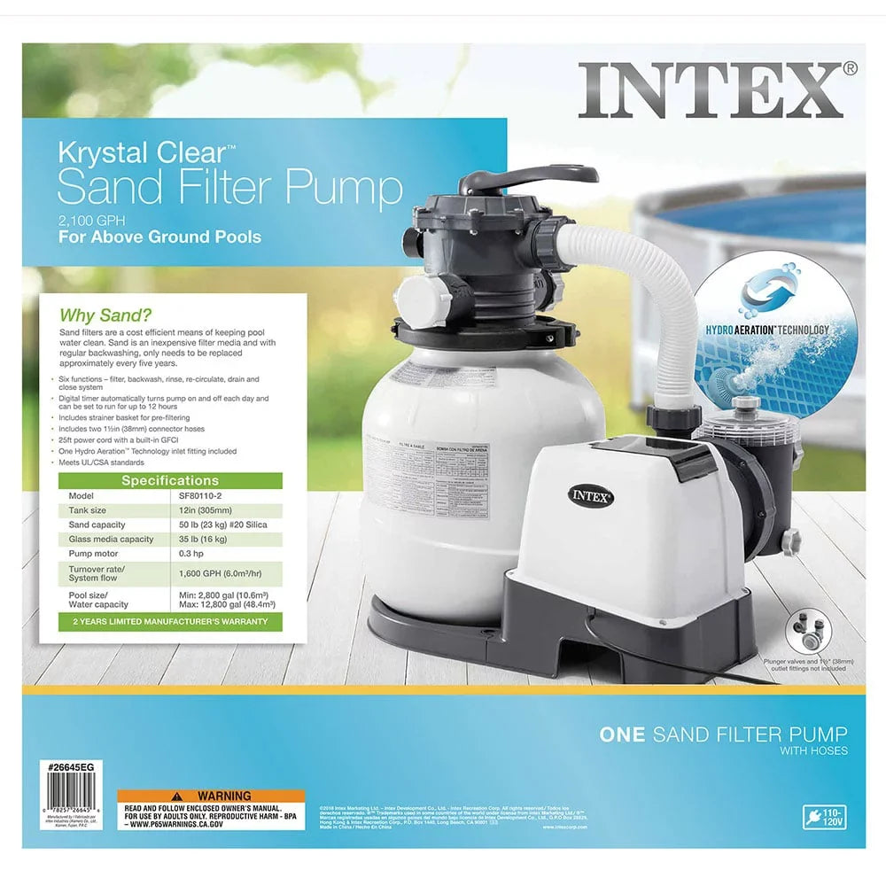 Intex 2100  Sand Filter Pump, Deluxe Pool Maintenance Kit, & Pool Skimmer
