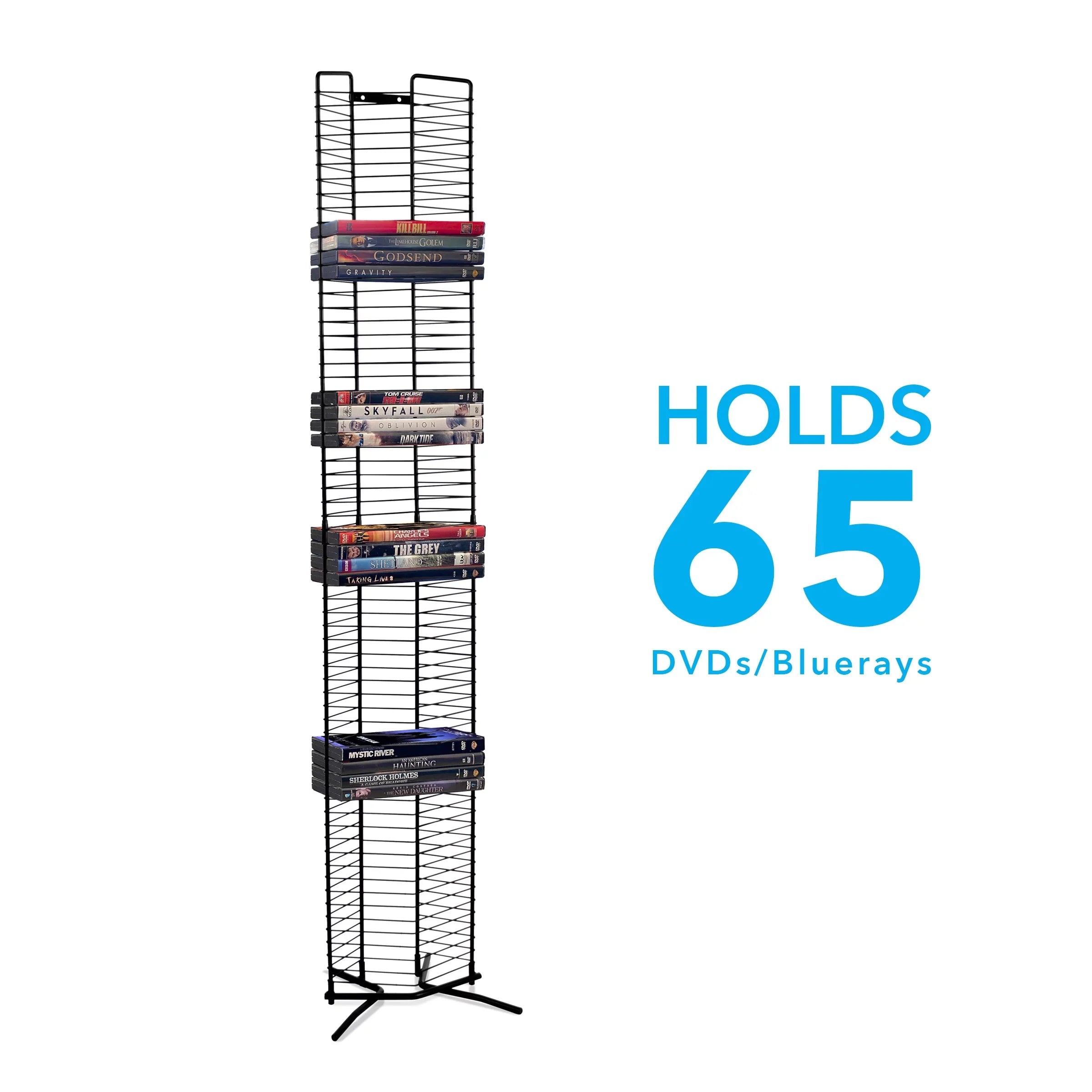 Atlantic Contemporary 65-Disc Onyx Heavy Guage Steel Media Storage Tower, Black