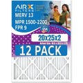 20x25x2 Air Filter  13 Rating, 12 Pack of Furnace Filters Comparable to  1500 - 2200 &  9 - Made in  by     .