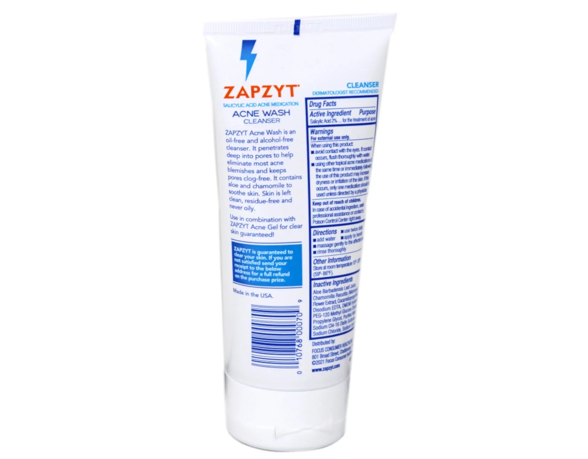 Zapzyt Acne Wash Cleanser Oil Free, 6.25 Oz. - Pack of 6