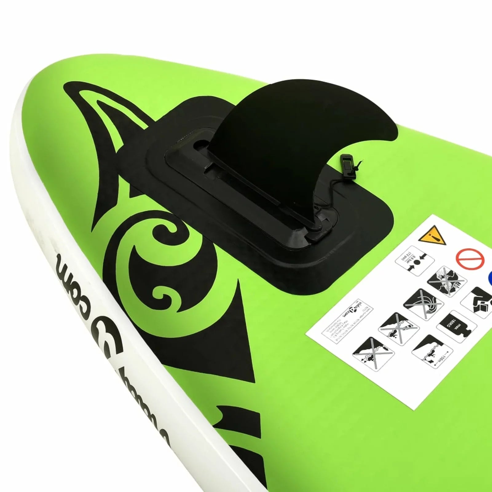 Carevas Inflatable Paddleboard Set 144.1"x29.9"x5.9" Green