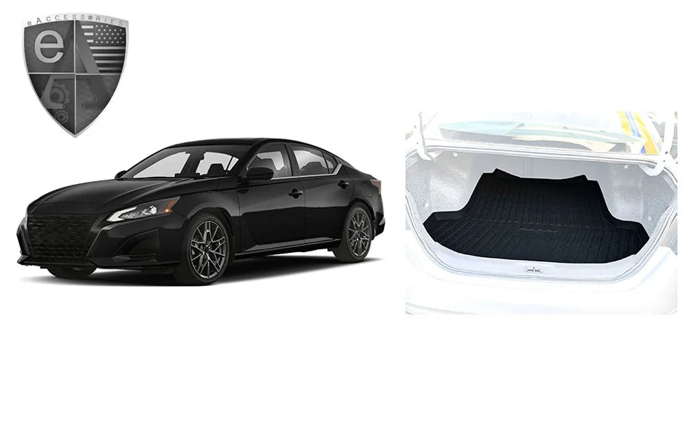 Cargo Liner – Trunk Mat for Nissan Altima 2013-2023 – Weather-Resistant Trunk Mats for Cars with Raised Lip – Non-Slip Car Trunk Mat Rubber – Easy to Install – Laser Pre-Cut Design