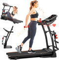 Foldable 16.5 Inch Fitness Portable Treadmill With Bluetooth Connectivity,  Display, And Tracking Apps For Home Gym Equipment, Black
