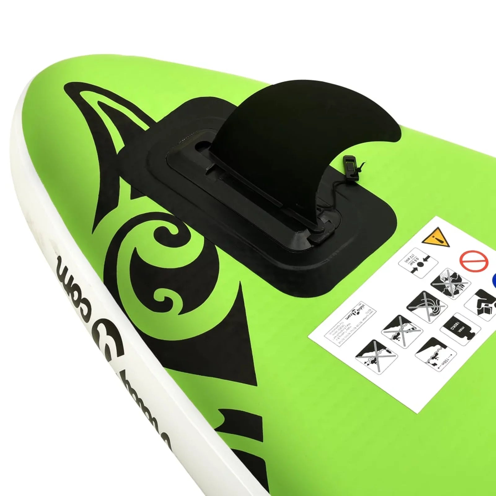 Walmeck Inflatable Paddleboard Set 126"x29.9"x5.9" Green