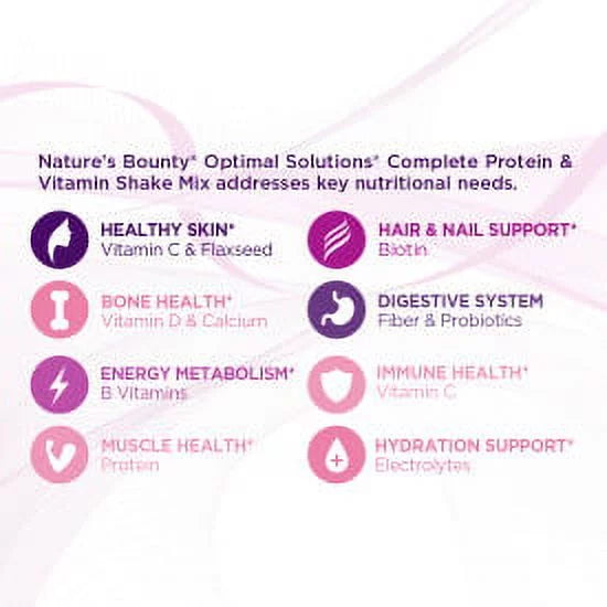 Nature's Bounty Optimal Solutions Protein Powder With Collagen, Vanilla, 1 Lb