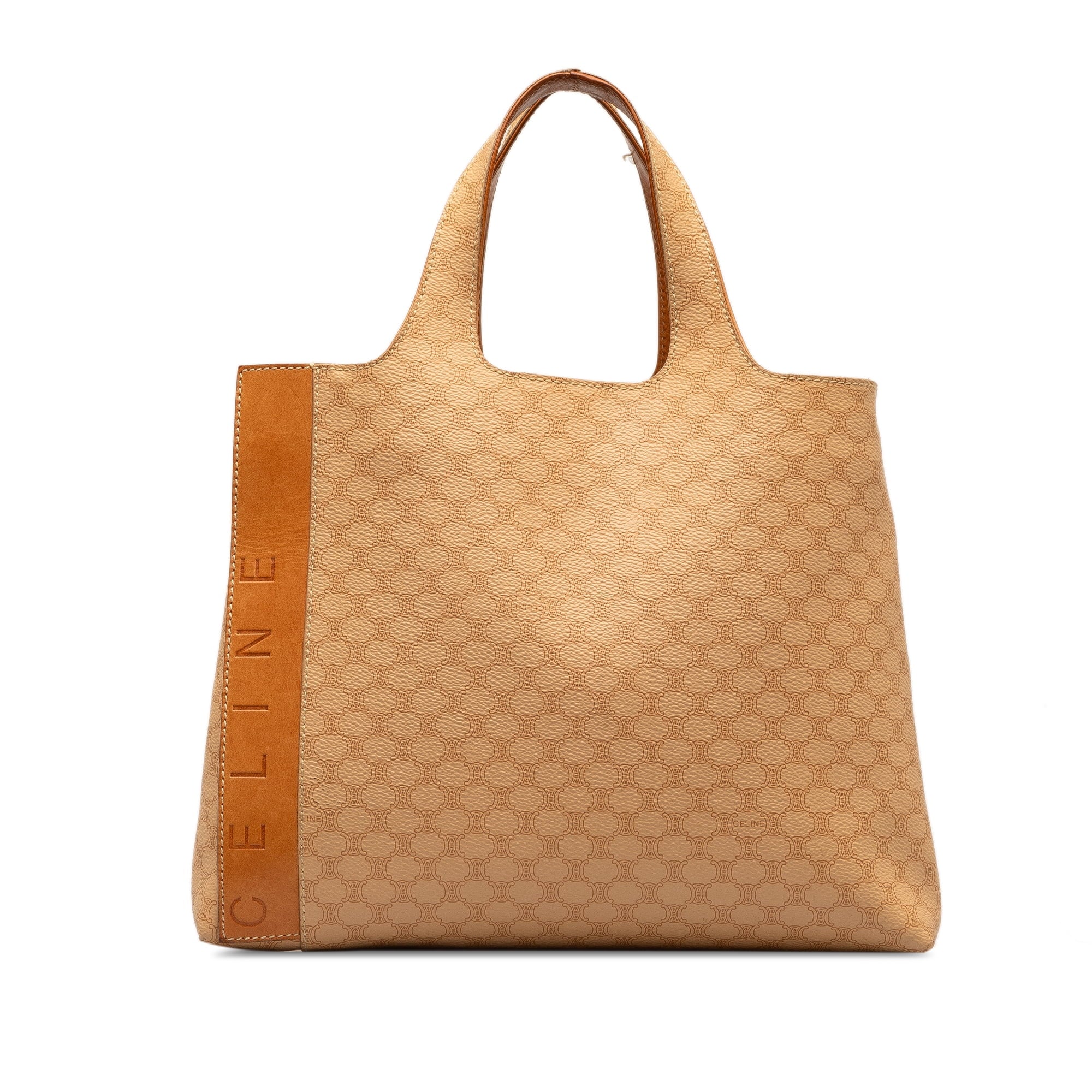 Pre-Owned Authenticated Celine Macadam Tote Bag Coated Canvas Fabric Brown Unisex (Good)