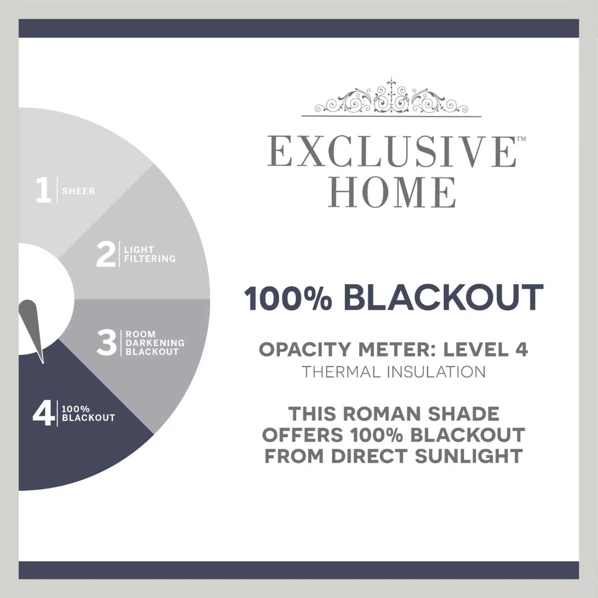 Exclusive Home Ricardo Total Blackout Roman Shade, 31"x64", Natural