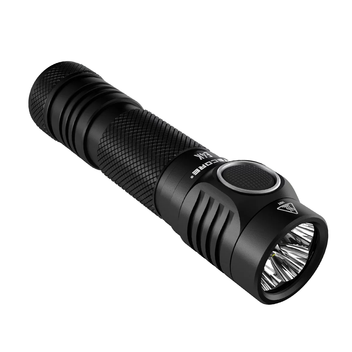 E4K Next generation 21700 Compact  Flashlight - 4x  -L2 V6 - 4400 Lumens w/ 1x  21700 Rechargeable Li-ion Battery and  Eco-Sensa Battery Case