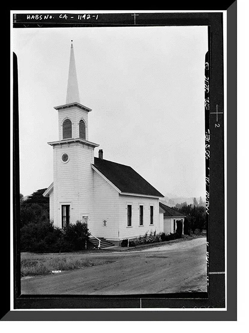 Historic Framed Print, Congregational Church, Soquel, Santa Cruz County, , 17-7/8" x 21-7/8"