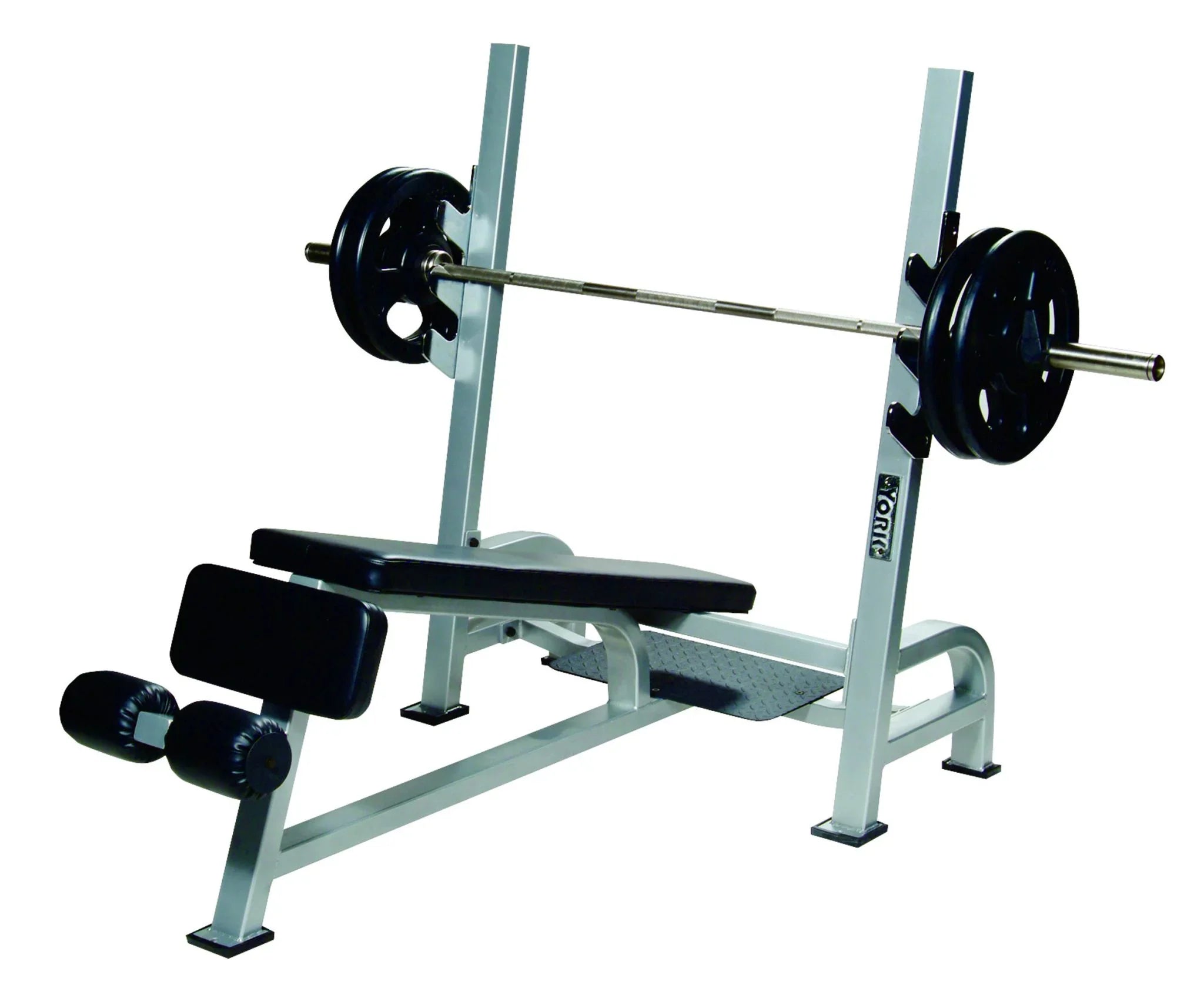 Olympic Decline Bench Press With Racks, Silver