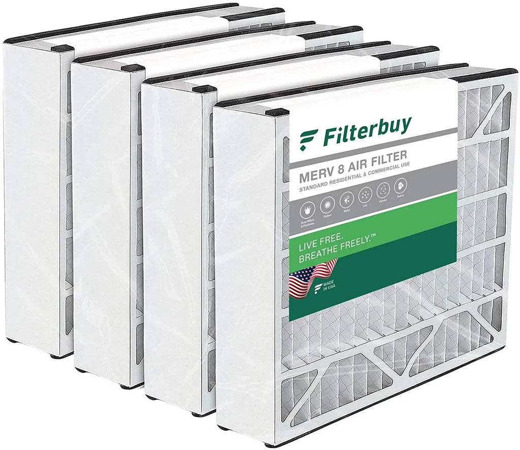 Filterbuy 20x25x5  8 Pleated   Furnace Air Filters for Trion Air Bear, Generalaire, Skuttle, and Ultravation (4-Pack)