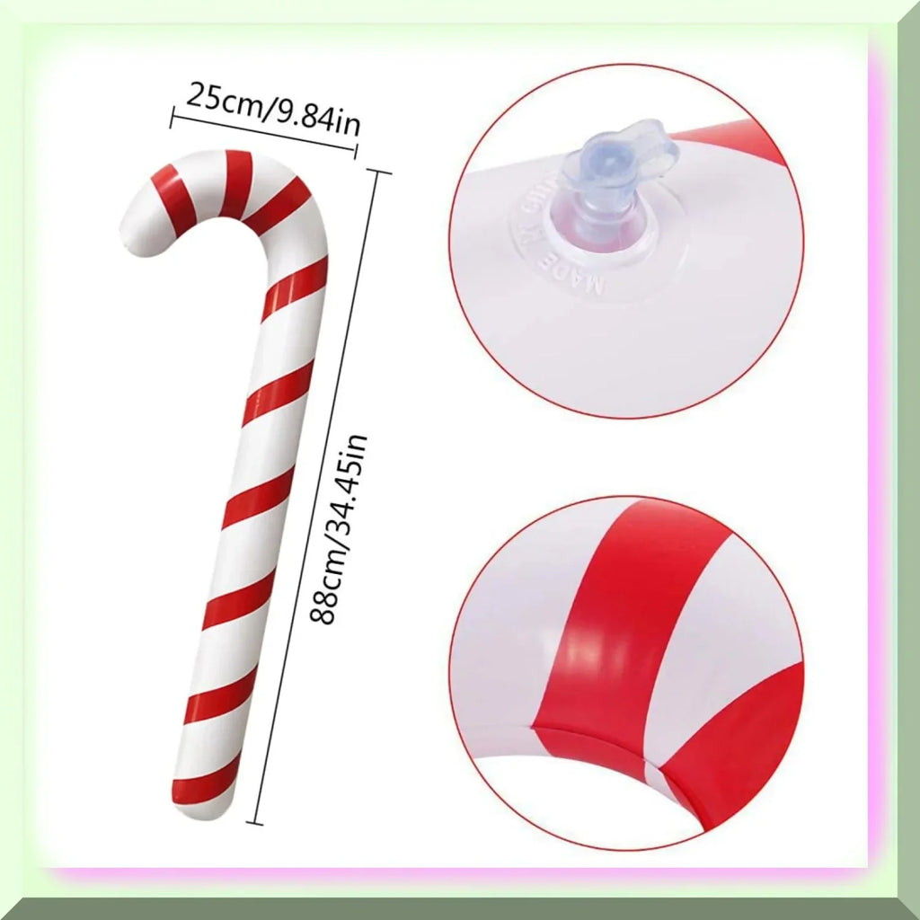 Jumbo Candy Cane Floats - 2 Pack Inflatable Balloons for Festive Pool Decorations and Outdoor Candy Cane Displays