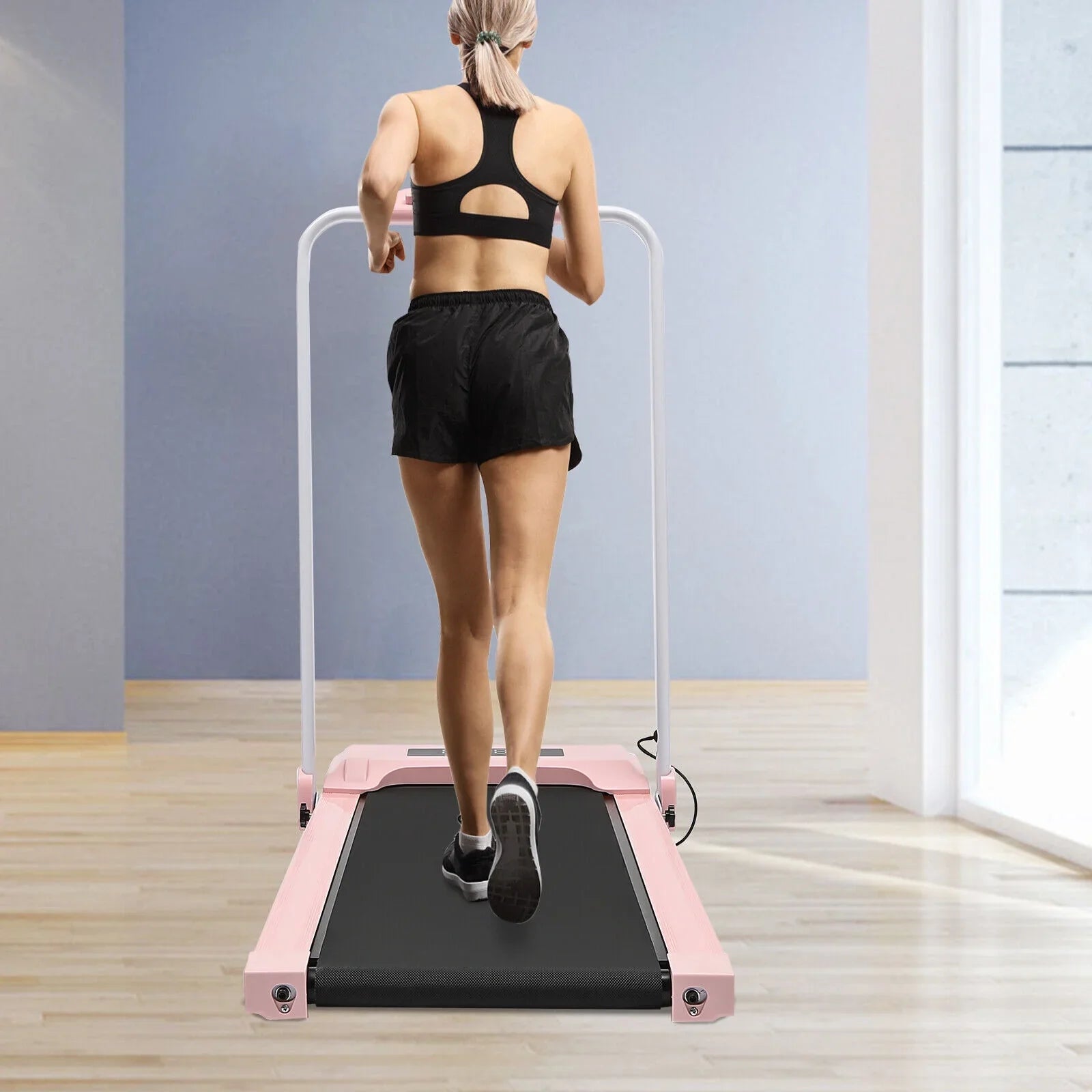Fichiouy Folding Compact Treadmill with Remote Control  Display 220 lbs Capacity for Small Space