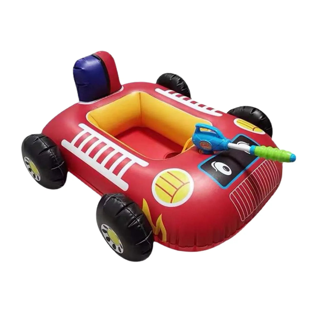 Cartoon Car Design Kids Pool Floats with Water Squirt Pool Floats Raft for Beach Red