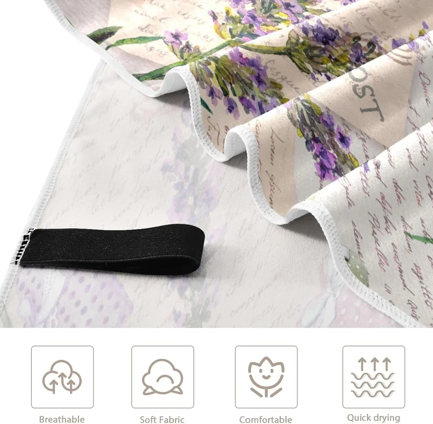 Bestwell Purple Lavender Floral Beach Towel Oversized Towel Blanket, Thin Lightweight Microfiber Sand Free Quick Dry Towel, 30”X60” Multipurpose Pool Bath Yoga Swim Shower Towel