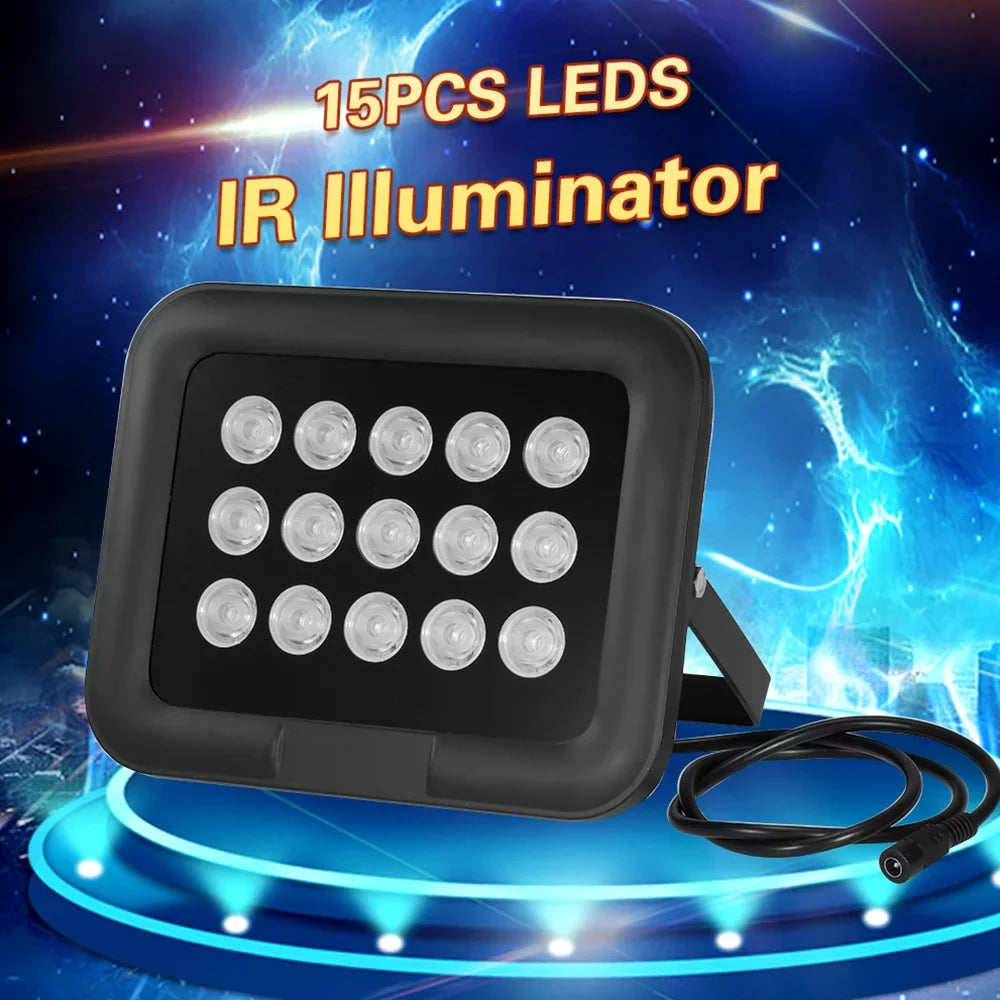 15pcs Array   Infrared Illuminator, Wide Angle Long Range Night Vision, Outdoor Waterproof, Suitable for  Cameras