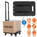Folding Hand Truck iMounTEK 165LBS Heavy Duty Luggage Cart Utility Dolly Platform Cart for Luggage with Retractable Handle 1 Elastic Ropes Black