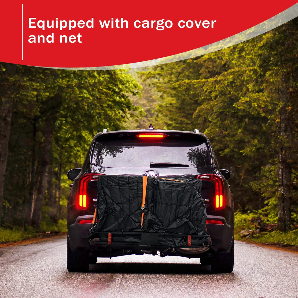 Folding Hitch Mount Cargo Rack Carrier Rear Luggage Basket for Car, , Truck,  500 lbs, Capacity 60"x20"x6"