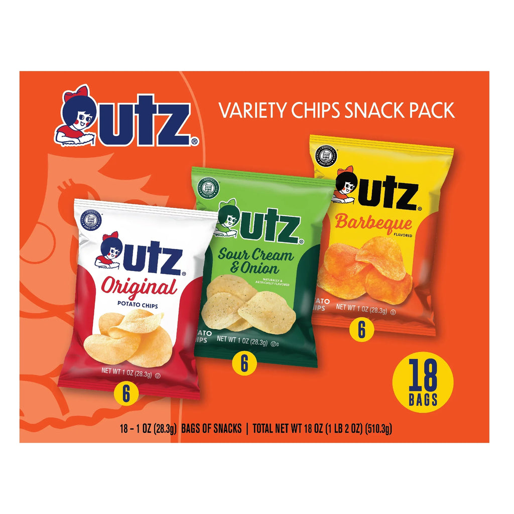 Utz Chip Pack, Variety Pack, Gluten-Free, Potato Chips, 1 oz, 18 Count