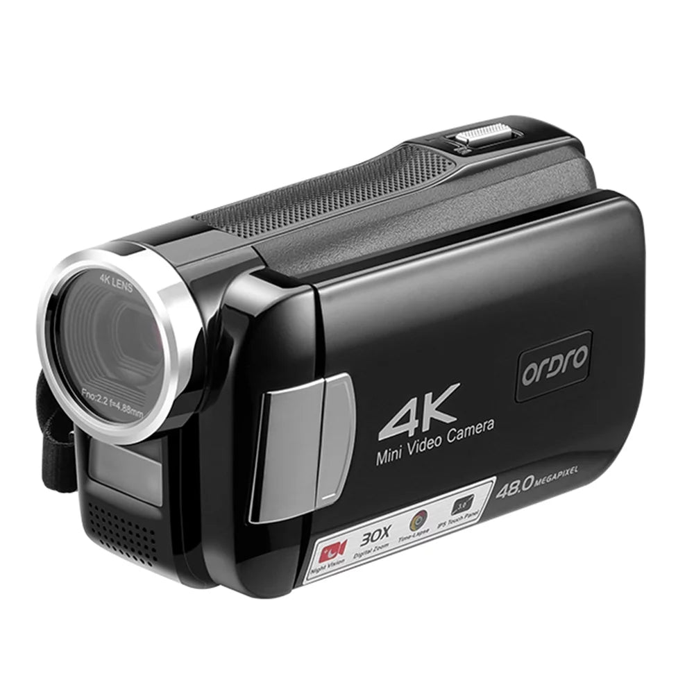 AC2 4K Digital Camcorder with 48MP, 30X Digital Zoom,  Night Vision, 3.0 Inch  Touchscreen, Battery, Remote Control, and Carry Bag Included