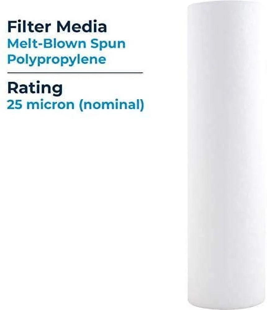 SpiroPure -P25 10x2.5 25 Micron Spun Melt-Blown Polypropylene Sediment Water Filter Cartridge P25 155015-43 (Case of 24)