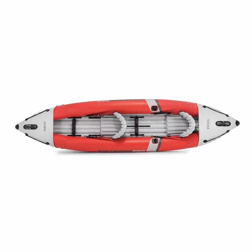 Excursion Pro Inflatable 2 Person Vinyl Kayak with Oars & Pump, Red (3 Pack)