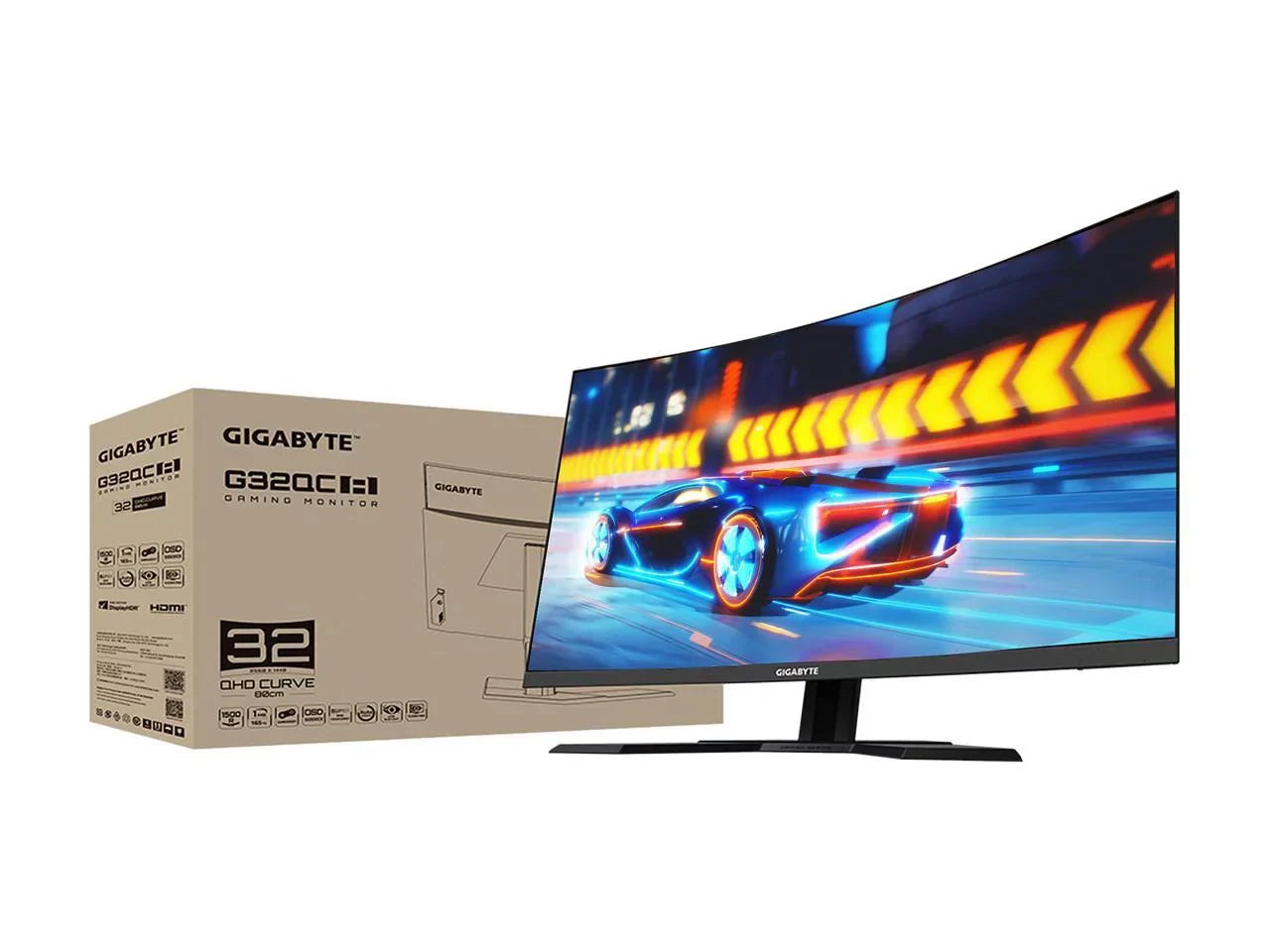 32" 165Hz 2K Curved Gaming Monitor 1ms FreeSync Premium Pro,  2560 x 1440, 93% -P3,  HDR400, 1 x DisplayPort 1.2, 2 x  2,0, 2 x  3.0 G32QC A