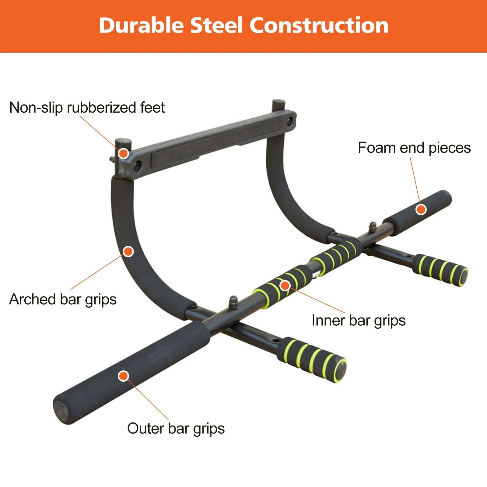 Wide & Narrow Pull-Ups Sponge Grip High-Quality Service Pull-Up Bar Home Gym