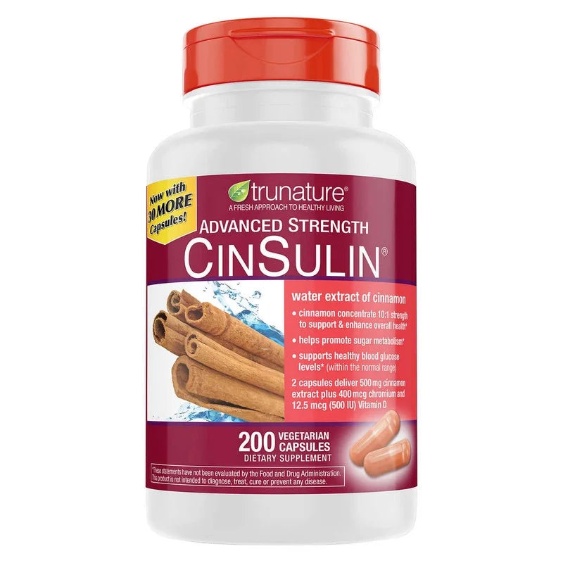 Trunature Advanced Strength Cinsulin 500 mg - 200 Vegetarian Capsules