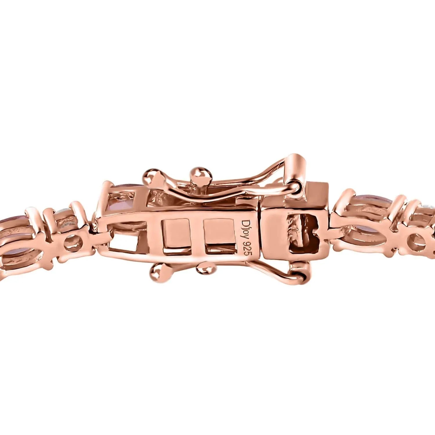 Shop  Tourmaline Moissanite Oval 925 Sterling Silver Vermeil Rose Gold Plated Bracelet Jewelry Size 8" Ct 5.74 Birthday Mothers Day Gifts for Mom