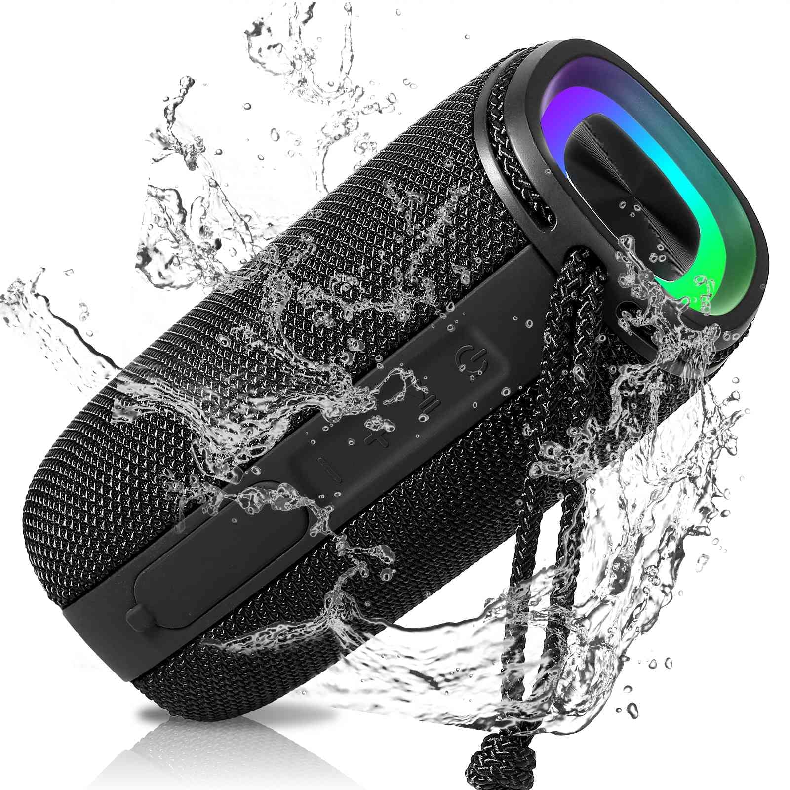 UrbanX X808 Bluetooth Speaker, IPX5 Waterproof Speakers 360°  Surround Sound with Punchy Bass, True Wireless Pairing, BT5.3, Portable Speaker for Nokia 3.1 - Black