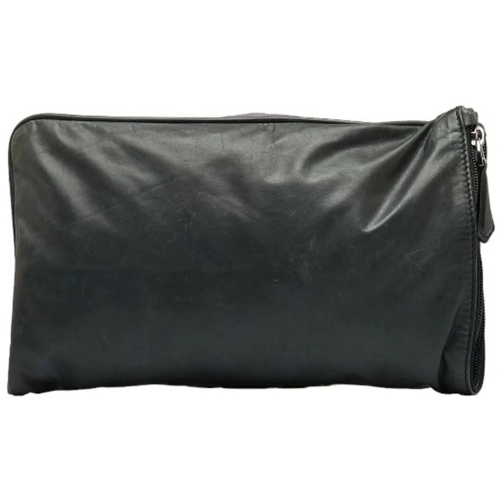 Pre-Owned Berluti Second Bag Clutch Gray Purple Leather Men's (Good)