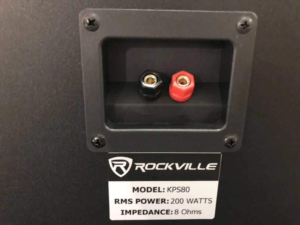 2) Rockville KPS80 8" Karaoke Speakers+Bluetooth Amplifier+2) Mics+Tablet Stand + Rockville R14GSBR100 Red/Blk 14 Gauge 100' Ft. Mini Spool Car Audio Speaker Wire