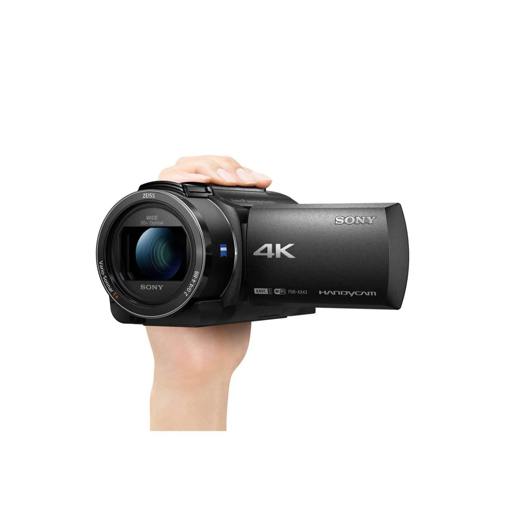 Sony -AX43 4K  Handyman Camcorder with Bag, Tripod and Accessory Bundle