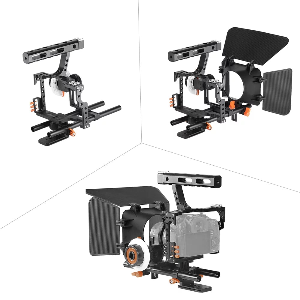 Moobody C500 Aluminum Alloy Camera Camcorder Video Cage Rig Kit Film Making System w/ Matte Box for Panasonic GH4 Replacement for Sony A7S/A7/A7R/A7RII/A7SII/A7IV  Mirrorless Camera