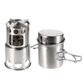 Lixada Camping Stove Combo Cooking Pot Set Wood Burning Backpacking Fishing Hiking Portable