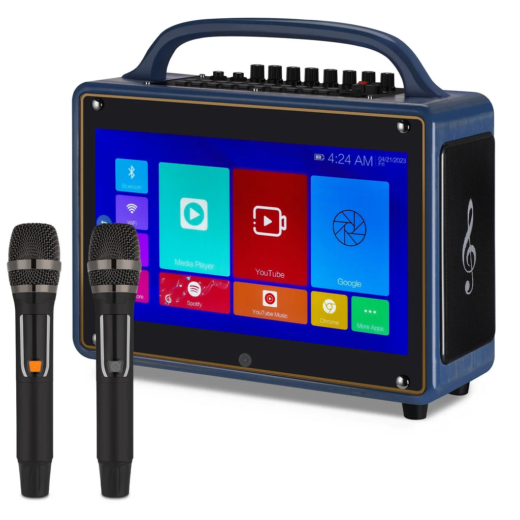 Portable Karaoke Machine Systems Wireless  Streaming Loudspeaker for Adults&Kid,14” Touch Screen/Android 12/4+64G,Support Microphone/WiFi/////Phones/