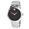 Movado 0607415 Unisex Veturi Black Dial Silver Tone Case Watch