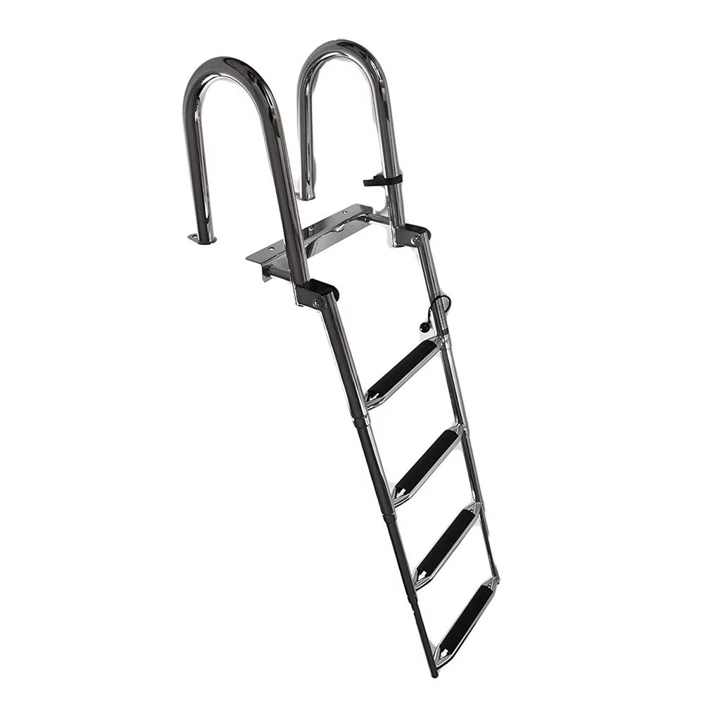 Marine City Stainless Steel Telescoping Transom 4 Step Ladder