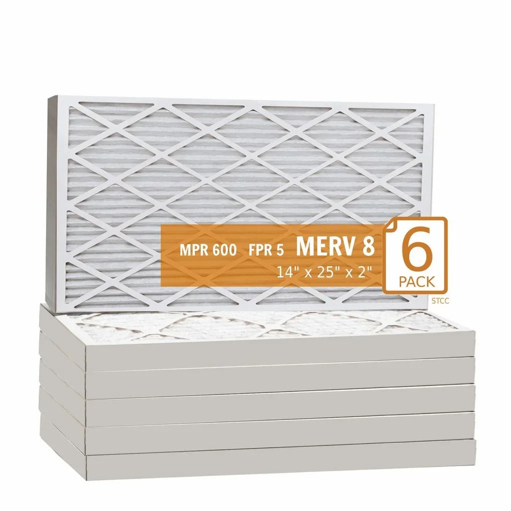 14x25x2 Key Pleat Purolator Air Filter -  8 (6 Pack)