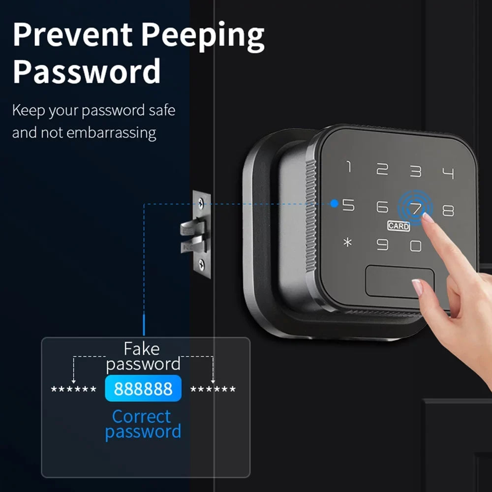 Walmeck Smart Lock Fingerprint Lock Door Lock Keypad Door Lock with Handle Fingerprint Electronic Deadbolt Door Lock Smart Door Lock Compatible with  Lock