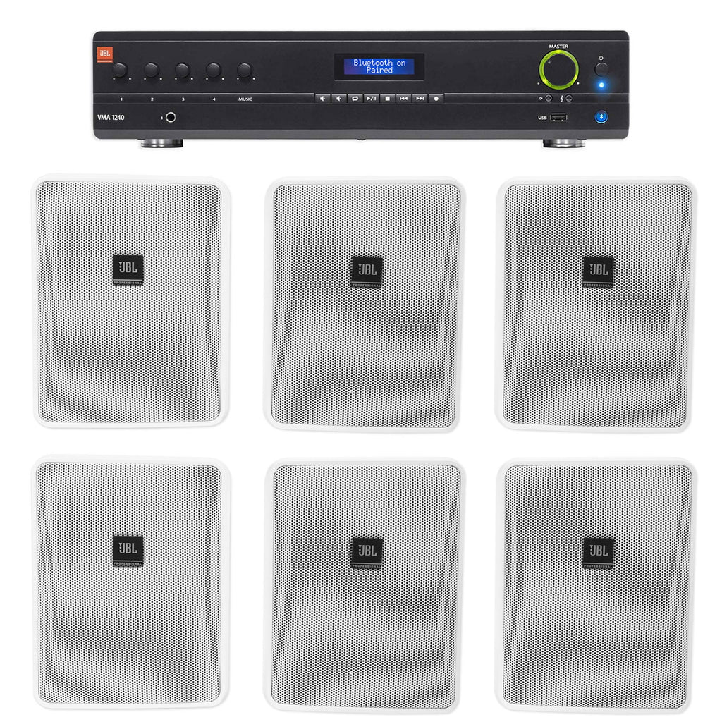 VMA1240 Commercial/Restaurant 240W 70v Amplifier+(6)  5.25" Wall Speakers